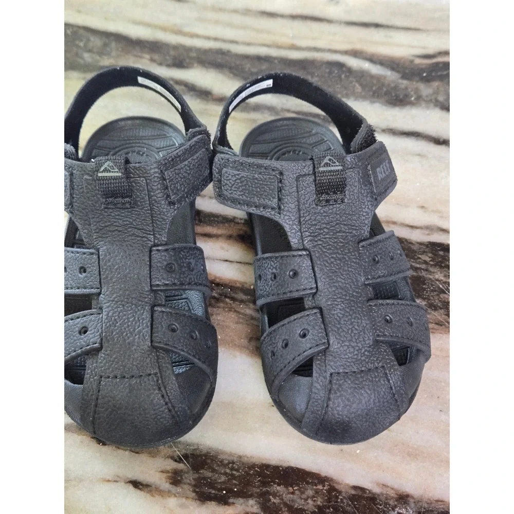 Reef Little Water Beachy‎ Kids Sandals Black Fisherman H2O Proof Size 8 45